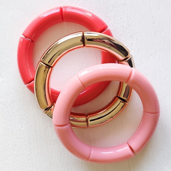 Tube Bamboo Bangle Bracelet - Gold - Picture 2 of 7